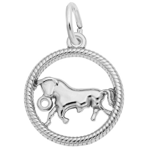 14k White Gold Taurus Zodiac Charm by Rembrandt Charms 14k White Gold Taurus Zodiac Charm by Rembrandt Charms