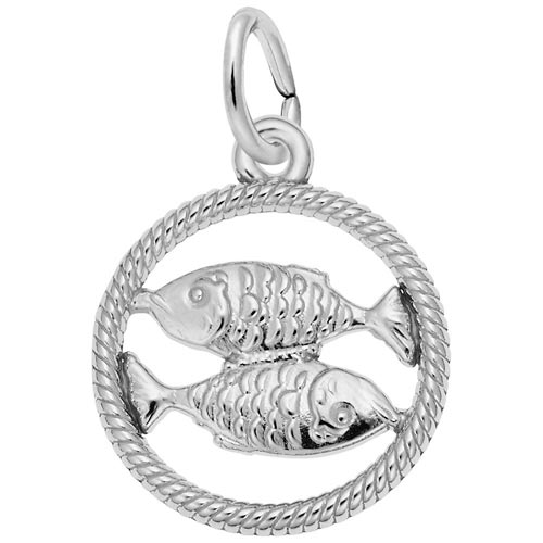 Sterling Silver Pisces Zodiacs Charm by Rembrandt Charms Sterling Silver Pisces Zodiacs Charm by Rembrandt Charms