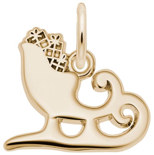 14K Gold Santa's Sleigh Charm by Rembrandt Charms