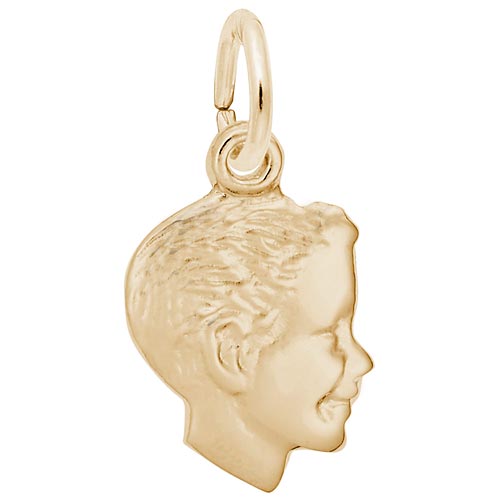 14k Gold Boy's Head Accent Charm by Rembrandt Charms