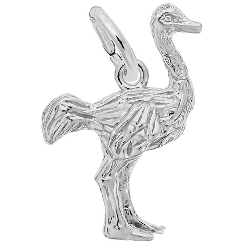 14K White Gold Ostrich Charm by Rembrandt Charms