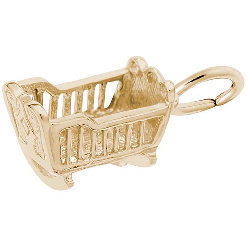 Gold Plate Baby Cradle Charm by Rembrandt Charms Gold Plate Baby Cradle Charm by Rembrandt Charms