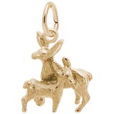 Rembrandt Deer & Fawn Charm, 14K Yellow Gold
