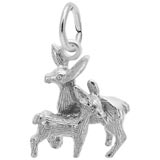 Rembrandt Deer & Fawn Charm, 14K White Gold