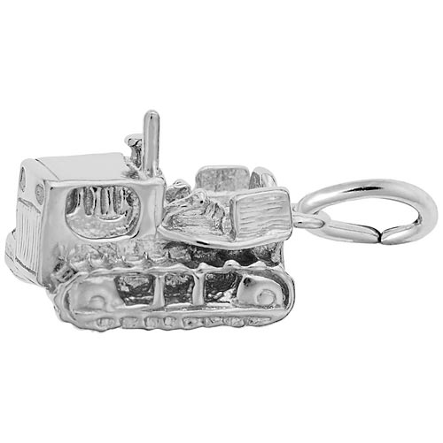 14K White Gold Bulldozer Charm by Rembrandt Charms 14K White Gold Bulldozer Charm by Rembrandt Charms