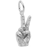 14K White Gold Sign of Peace Charm by Rembrandt Charms