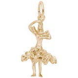 Gold Plate Flamenco Dancer Charm by Rembrandt Charms