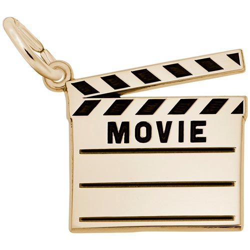 Gold Plated Movie Clap Board Charm by Rembrandt Charms Gold Plated Movie Clap Board Charm by Rembrandt Charms