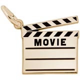 Gold Plated Movie Clap Board Charm by Rembrandt Charms