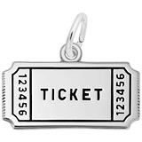 14K White Gold Movie Ticket Charm by Rembrandt Charms