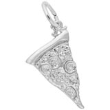 14K White Gold Pizza Slice Charm by Rembrandt Charms