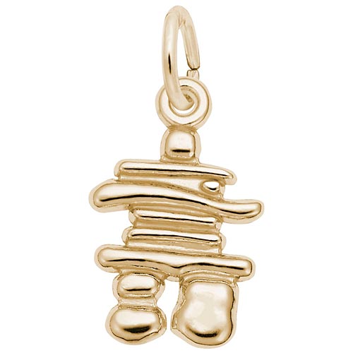 10K Gold Inukshuk Accent Charm by Rembrandt Charms 10K Gold Inukshuk Accent Charm by Rembrandt Charms