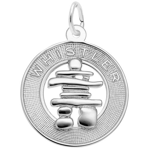 Sterling Silver Whistler Inukshuk Charm by Rembrandt Charms