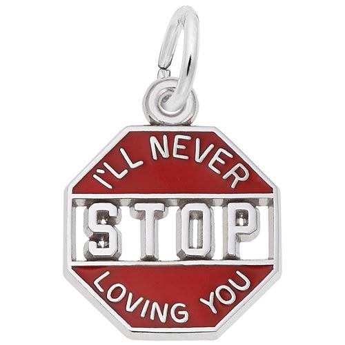 14K White Gold I'll Never Stop Loving You Charm by Rembrandt Charms