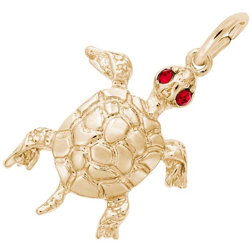 14K Gold Turtle with Stones Charm by Rembrandt Charms