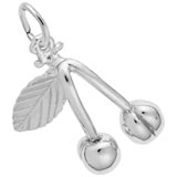 14K White Gold Cherries Charm by Rembrandt Charms