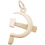 Gold Plated Hammer and Sickle Charm by Rembrandt Charms