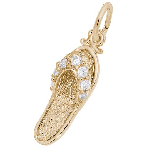 Gold Plated Sandal Charm April Birthstone by Rembrandt Charms