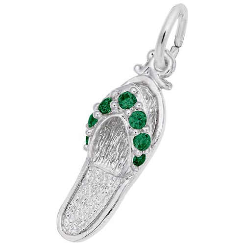 14K White Gold Sandal Charm May Birthstone by Rembrandt Charms 14K White Gold Sandal Charm May Birthstone by Rembrandt Charms