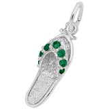 Sterling Silver Sandal Charm May Birthstone by Rembrandt Charms