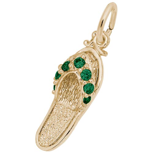 Gold Plated Sandal Charm May Birthstone by Rembrandt Charms Gold Plated Sandal Charm May Birthstone by Rembrandt Charms