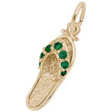 10K Gold Sandal Charm May Birthstone by Rembrandt Charms