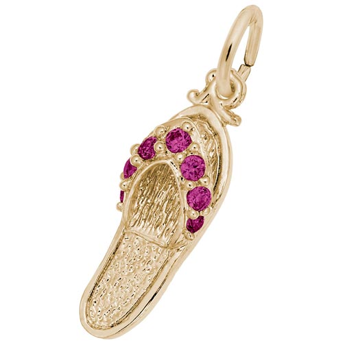 14k Gold Sandal Charm July Birthstone by Rembrandt Charms