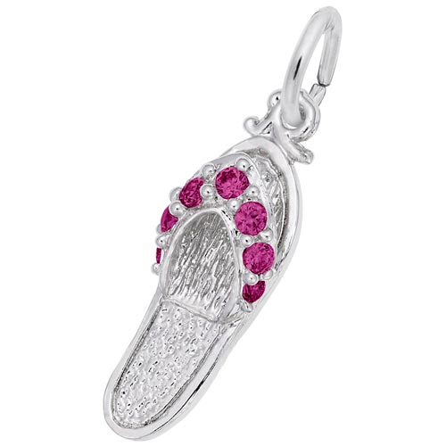 14K White Gold Sandal Charm July Birthstone by Rembrandt Charms 14K White Gold Sandal Charm July Birthstone by Rembrandt Charms
