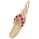 14k Gold Sandal Charm July Birthstone by Rembrandt Charms