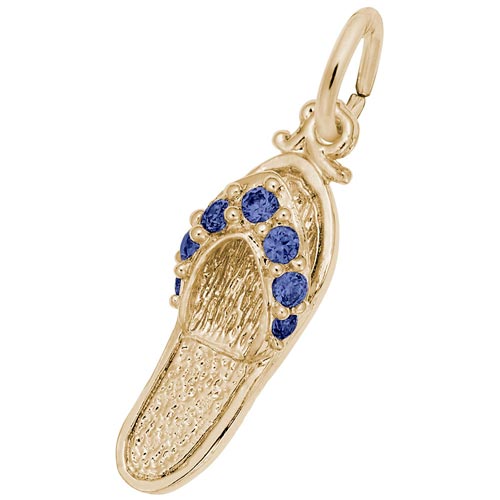 14K Gold Sandal Charm Sept Birthstone by Rembrandt Charms 14K Gold Sandal Charm Sept Birthstone by Rembrandt Charms