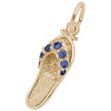 10K Gold Sandal Charm Sept Birthstone by Rembrandt Charms
