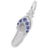 14K White Gold Sandal Charm Sept Birthstone by Rembrandt Charms