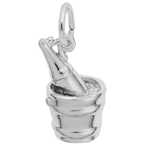 Sterling Silver Champagne on Ice Charm by Rembrandt Charms Sterling Silver Champagne on Ice Charm by Rembrandt Charms