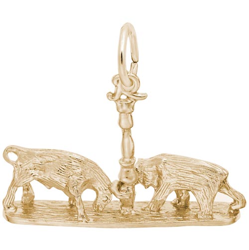 14K Gold Bull and Bear Charm by Rembrandt Charms