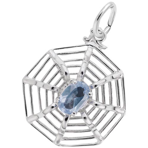 14K White Gold Spider Web Charm by Rembrandt Charms