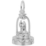 14K White Gold Cake for Weddings Charm by Rembrandt Charms