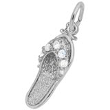 14K White Gold Sandal Charm April Birthstone by Rembrandt Charms