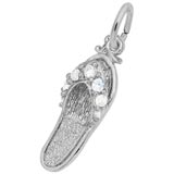 Sterling Silver Sandal Charm April Birthstone by Rembrandt Charms