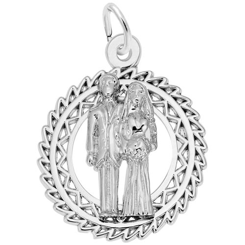 Sterling Silver Bride and Groom Charm by Rembrandt Charms Sterling Silver Bride and Groom Charm by Rembrandt Charms