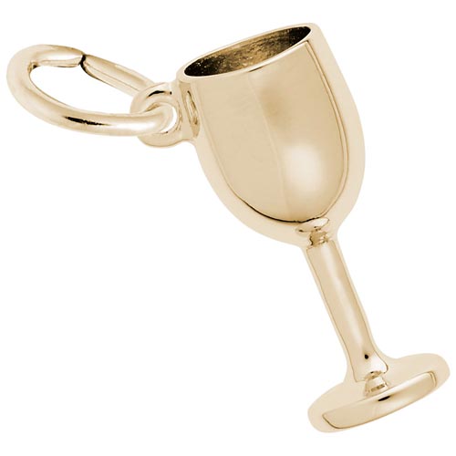 Gold Plated Wine Glass Charm by Rembrandt Charms Gold Plated Wine Glass Charm by Rembrandt Charms