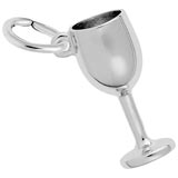 14K White Gold Wine Glass Charm by Rembrandt Charms
