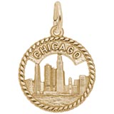 10K Gold Chicago Skyline Charm by Rembrandt Charms