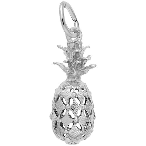 14K White Gold Pineapple Charm by Rembrandt Charms 14K White Gold Pineapple Charm by Rembrandt Charms