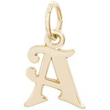 14K Gold Curly Initial A Accent Charm by Rembrandt Charms