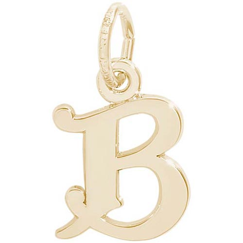 14K Gold Curly Initial B Accent Charm by Rembrandt Charms