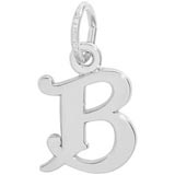 14K White Gold Curly Initial B Accent Charm by Rembrandt Charms