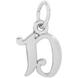 14K White Gold Curly Initial D Accent Charm by Rembrandt Charms