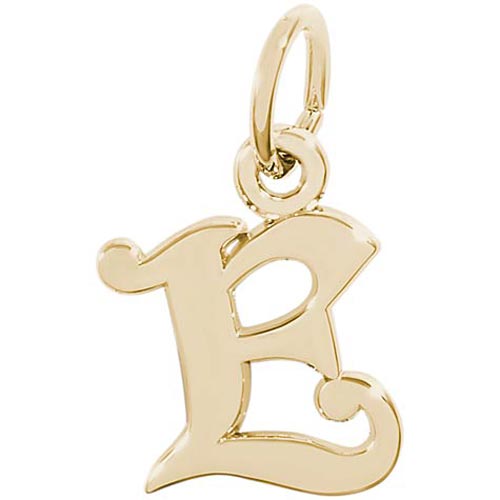 14K Gold Curly Initial E Accent Charm by Rembrandt Charms 14K Gold Curly Initial E Accent Charm by Rembrandt Charms