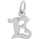 14K White Gold Curly Initial E Accent Charm by Rembrandt Charms