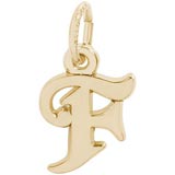 10K Gold Curly Initial F Accent Charm by Rembrandt Charms
